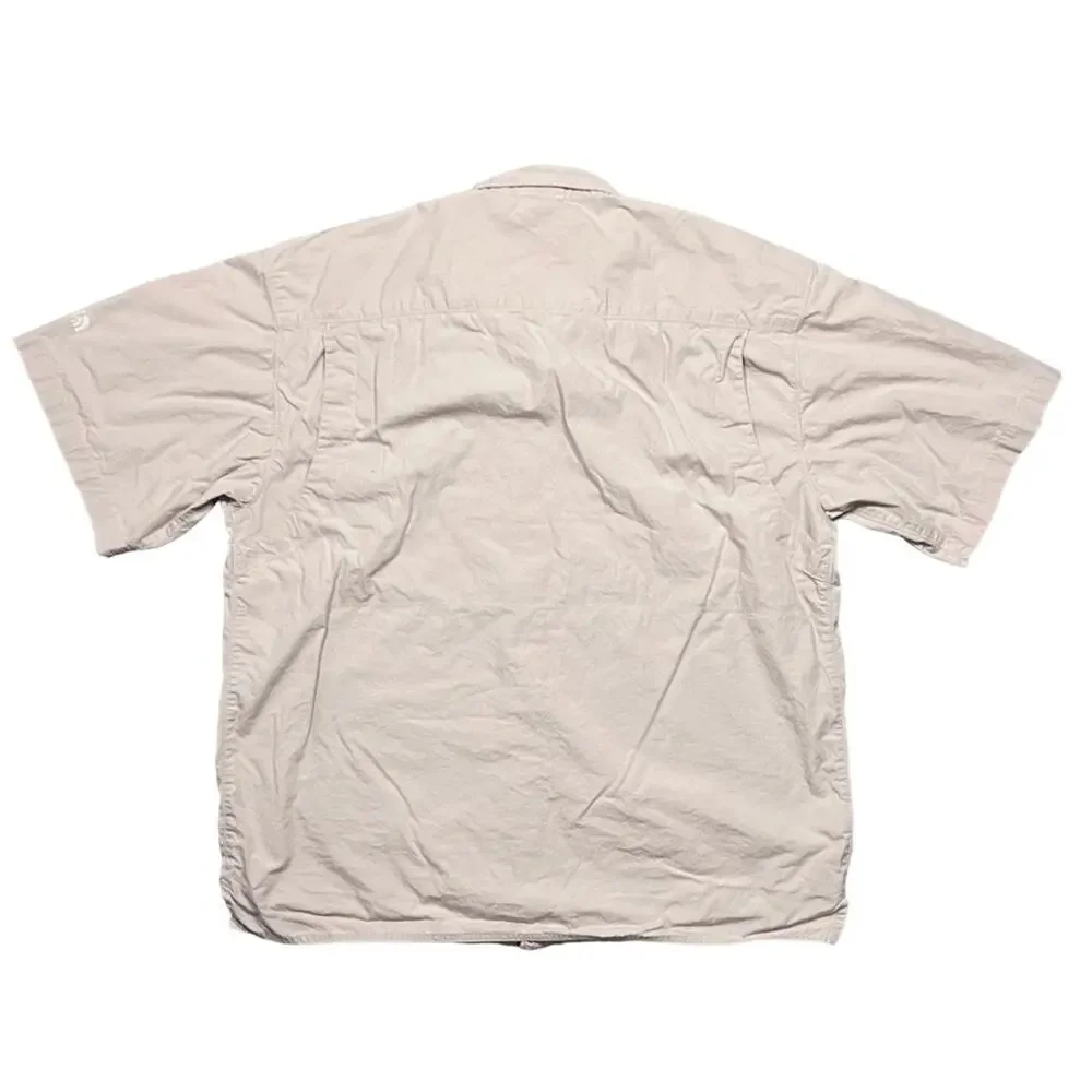 The North Face Beige Utility Hiking Fishing Short Sleeve Button Shirt Mens XL